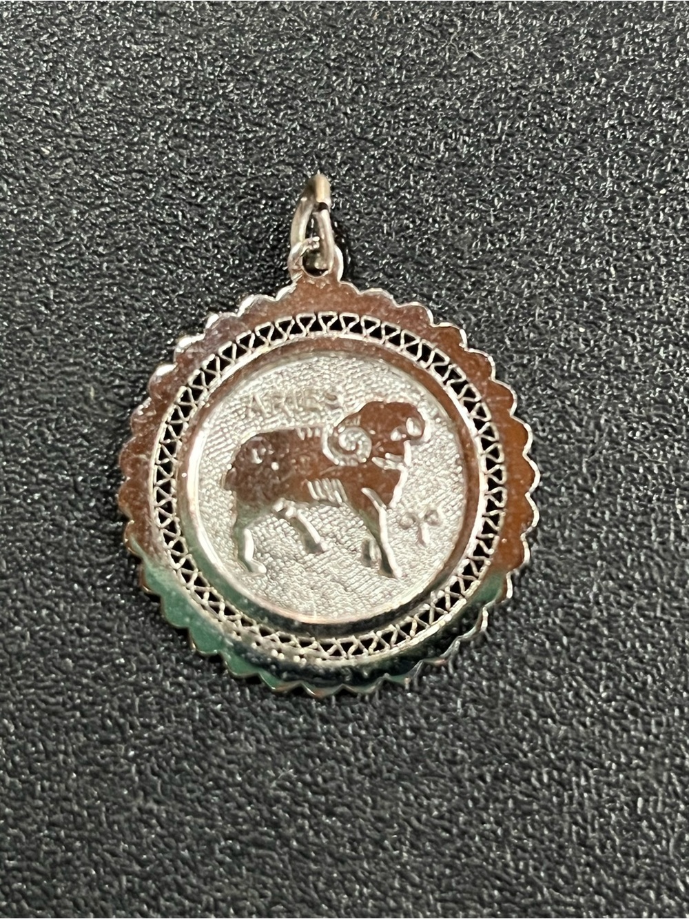 Sterling silver Aries Zodiac Pendant. Celestial. Astrology. 925